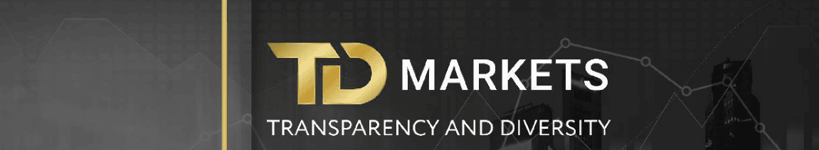 TD Markets TD Markets broker, grey background and gold writing