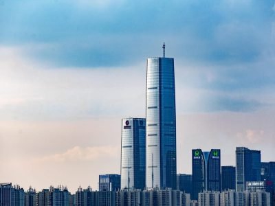 city, building, city view, skyline, glass curtain wall, guizhou, nature, guiyang, sky, sunset, 401 building, guizhou province, finance, bank of guizhou