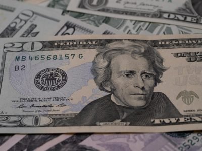 Detailed image of US dollar bills showcasing various denominations symbolizing finance and wealth.